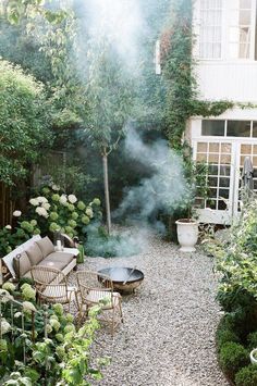 gravel outside patio
