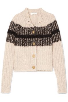 Striped ribbed wool-